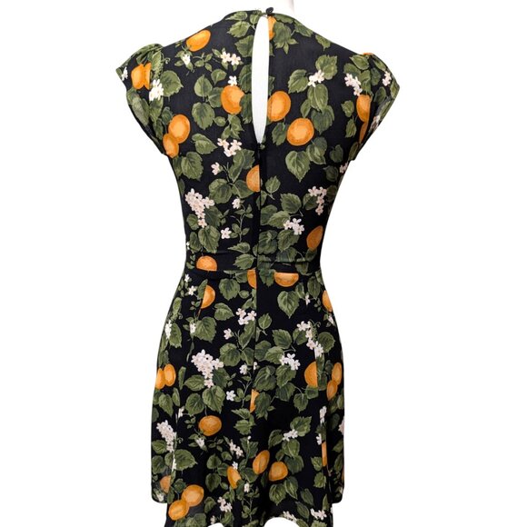 Reformation Womens Size 2 Devin Clementine Short Cap Sleeve Keyhole Mini Dress - Picture 3 of 10